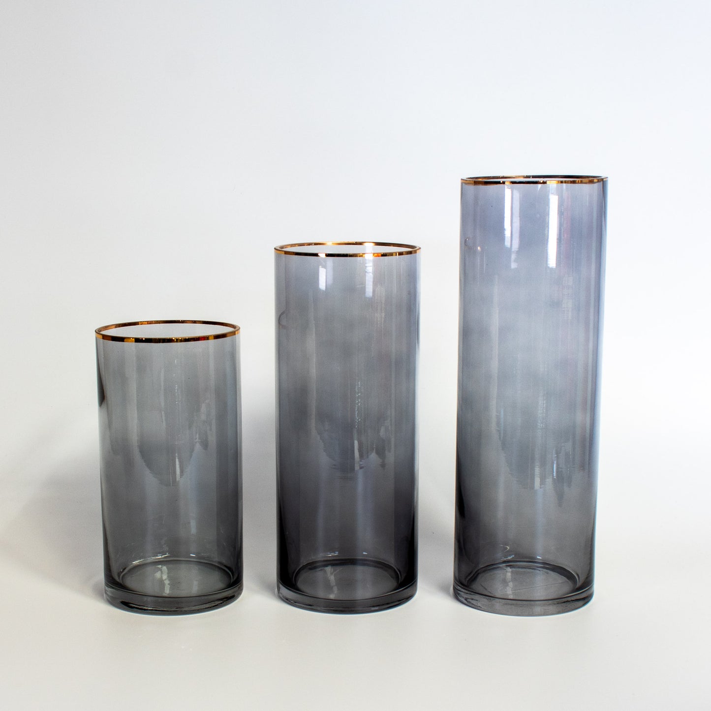 Cylinder Vase Gold Rim