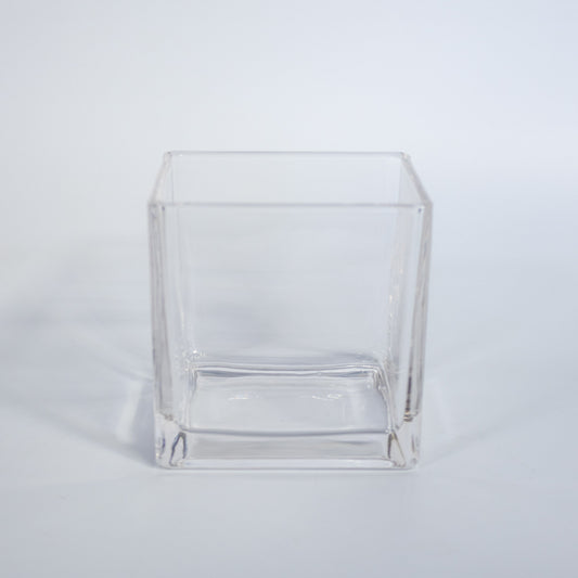 Cube Pot Vase – Clear – 15 x 15 cm